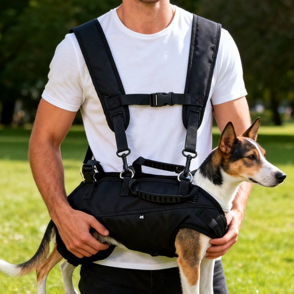 Supvox Black Lightweight Dog Backpack Carrier with Breathable Mesh and Safety Buckles for Outdoor Travel and Hiking
