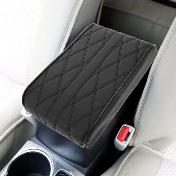 Supvox Memory Foam Car Armrest Cushion with Soft Black Cover for SUV and Truck Middle Console Comfort