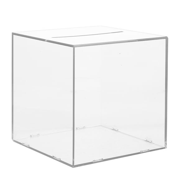 Supvox Transparent Saving Coin Bank Acrylic Clear Bank Cube for Home Use 1Set