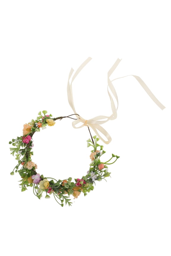 Multi Color Flower Crown Headpiece Lightweight Elegant Wedding Hair Wreath