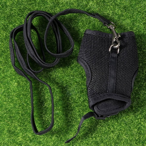 Supvox Adjustable Pet Leash for Small Animals Nylon Black 1Pack