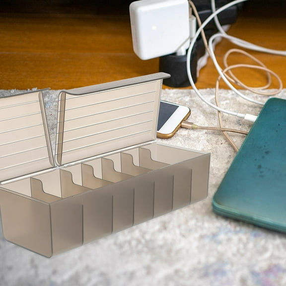 Supvox Desk Cable Organizer Cable Management Box Black Plastic 1Set