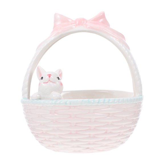 Supvox Ceramic Rabbit Basket Assorted Color Easter Decor for Decoration