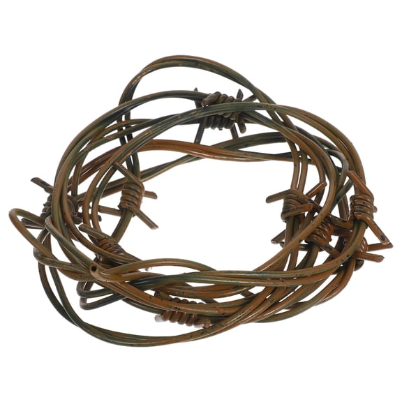 Supvox Sturdy Coffee Plastic Barbed Wire Prop with Thorn Details for Scary Indoor and Outdoor Decor