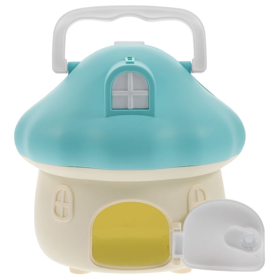 Supvox Durable Blue Mushroom House Coin Bank for Home Decoration and Storage
