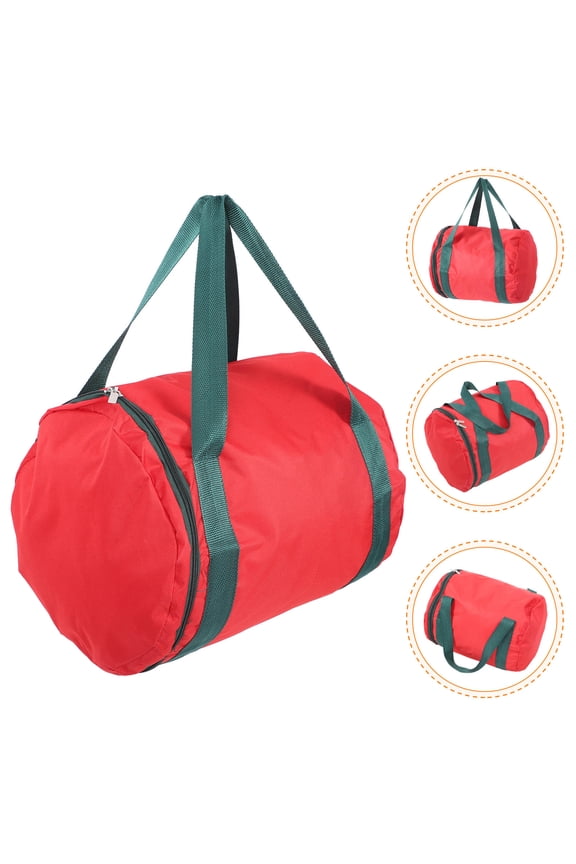 Red Oxford Cloth Christmas Light Storage Bag with Handles for Easy Carrying