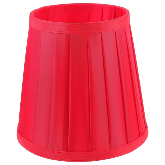 Supvox Red Desk Lamp Shade Replacement with Wrinkle Cloth Fabric and Elegant Pleated Style for Home and Office Lighting
