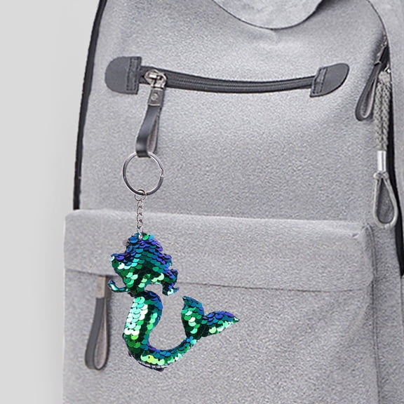 Supvox Shiny Mermaid Keychain Blue Creative and Fashionable Bag Pendant