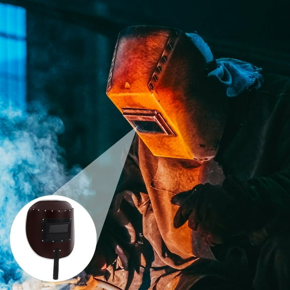 Supvox Portable Welding Shield Cover Hand Held Coffee Steel Paper and Wood