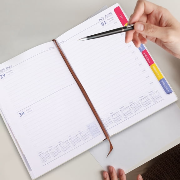 Supvox Simple Fashionable Black Daily Planner Notebook for Effective Time Management