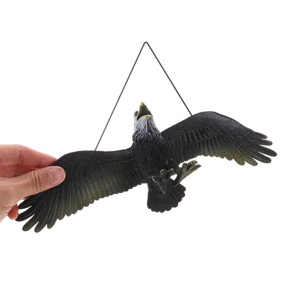 Supvox Dark Grey PVC Eagle Decor Statue with Realistic Design for Home and Garden Decoration 2pcs