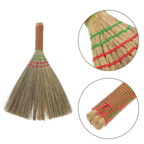 Supvox Handheld Household Broom with Grass Bristles for Indoor Cleaning, Tight Spaces, Corners, and Hard-to-Reach Areas