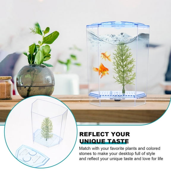 Supvox Home Use Clear Plastic Fish Tank for Small Fish Storage and Plant Hydroponics