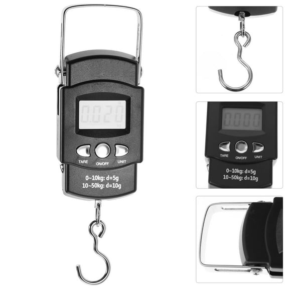 Supvox Spring Balance Digital Scale Black ABS for Fishing and Travel