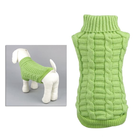 Supvox Green Durable Dog Sweater Solid Color Pet Clothes for Outdoor Walks Jogging and Special Occasions