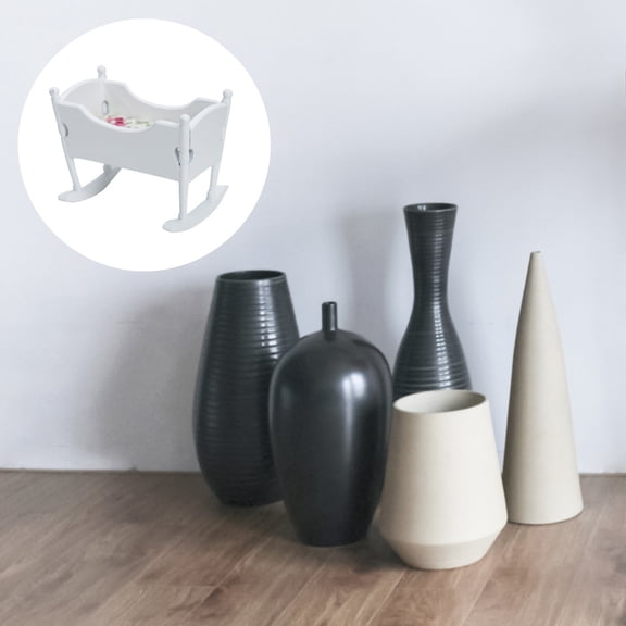 Supvox Doll House Crib Simulated Mini Furniture White 1Pack