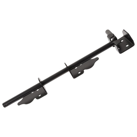 Supvox Solid Black Gate Hardware Cane Bolt Latch with Floor Mount for Wood Fence
