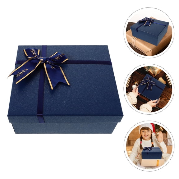 Supvox Elegant Wedding Box Keepsake Box Blue Paper 1Set For Floral Arrangements