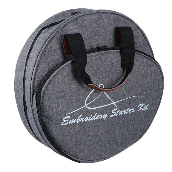 Supvox Grey Embroidery Project Container with Tough 600D Oxford Material Ideal for Craft Storage