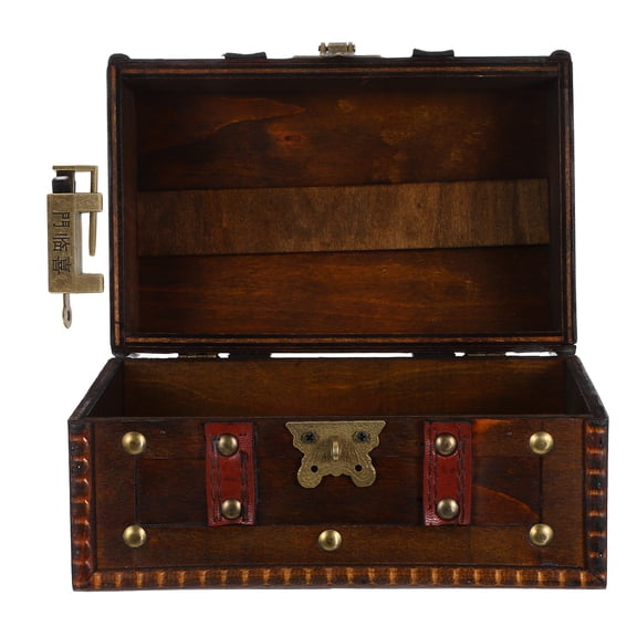 Supvox Dark Brown Treasure Chest Box Escape Room Puzzle Game Prop 1 Set for Interactive Adventure