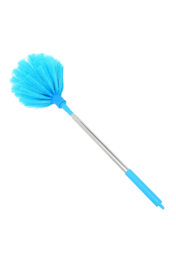 Reusable Sky Blue Extension Duster with Bristle Head for Cobweb and Dust Removal