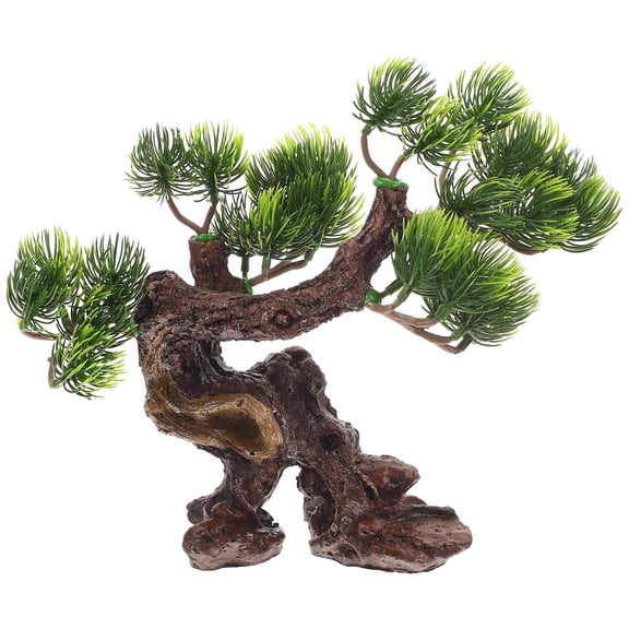 Supvox Lifelike Artificial Pine Tree Resin Ornament for Home Office Decorative Use
