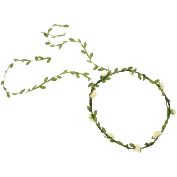 Supvox Elegant White Floral Hairband Flower Wreath for Beach Activities and Decor