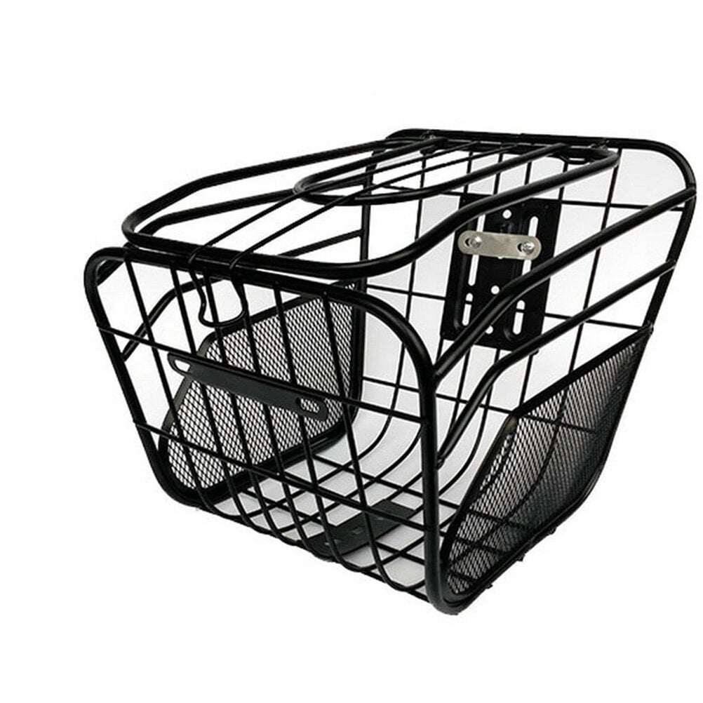 Supvox Weather Proof Steel Bike Basket for Cycling Front Cargo Storage Black