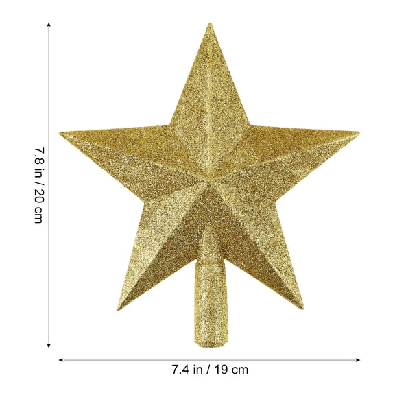 Supvox Glitter Star Tree Topper Christmas Tree Decoration Multi Color Plastic for Home Office 10.5 Inches