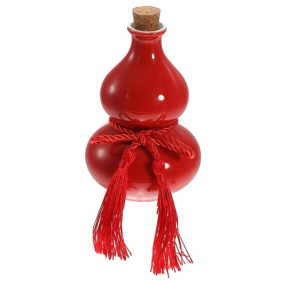 Supvox Gourd Decorated Bottle Ceramic Liquor Flask Chinese Wine Gourd Sealed Wine Pot Small Decorative Bottle