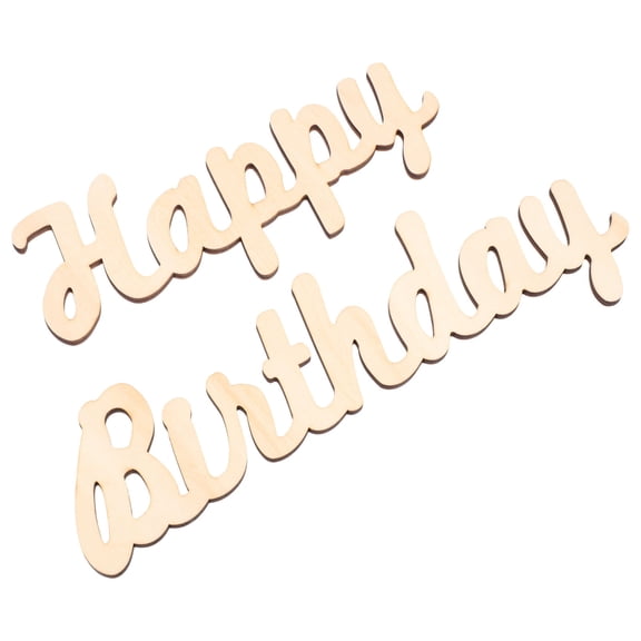 Supvox Happy Birthday Plastic Wall Sticker for Decor Reusable Beige 7.5 x 10 Inches