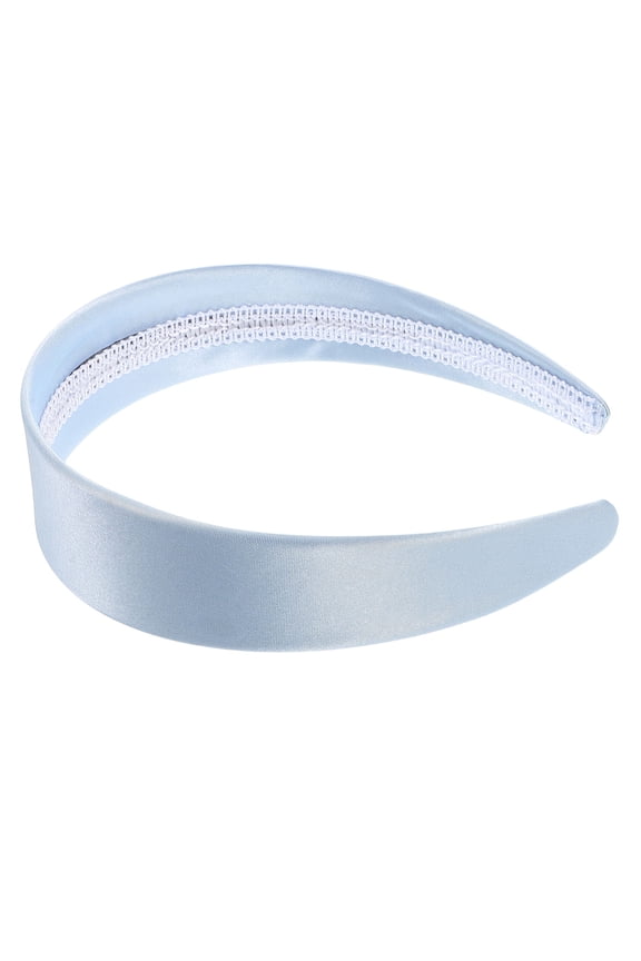 Sky-Blue Satin Headband, Wide Design, Anti-Slip, Durable and Elegant