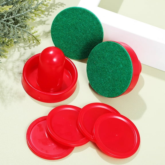 Supvox 1Set Red Air Hockey Pucks and Slider Pushers with Sturdy Plastic for Table Games
