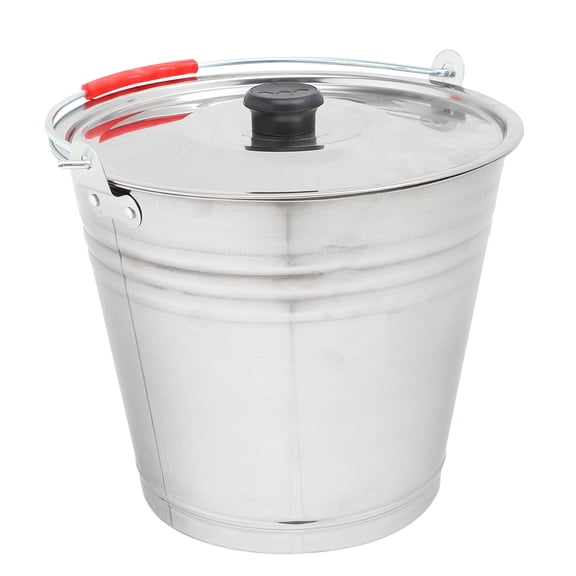 Supvox Thick Stainless Steel Ice Cube Container with Handle for Event and Bar Use