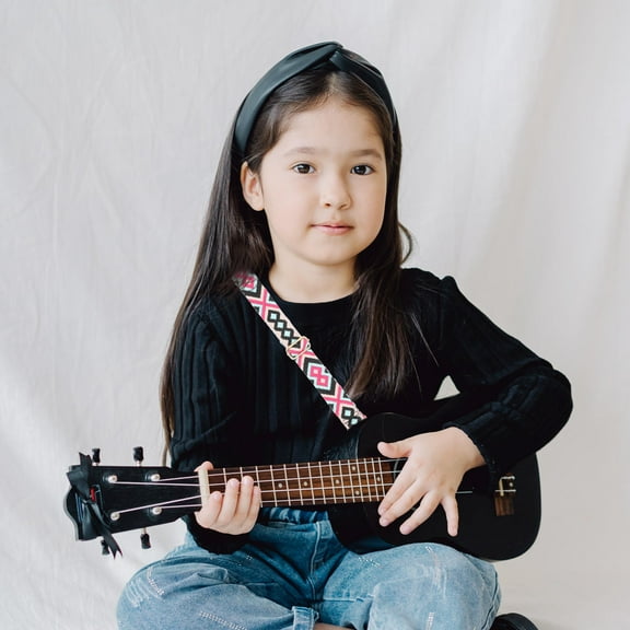 Supvox Guitar Straps Acoustic Black Polyester Cotton 1Pcs for Guitarists Christmas