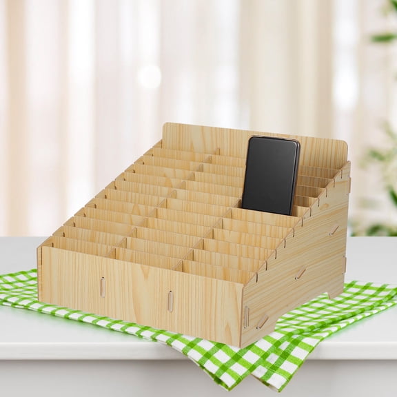 Supvox Phone Management Storage Box Maple Wood Color 1Pack