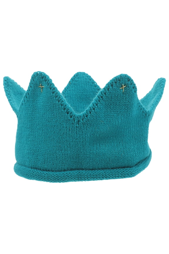 Green Crown Knitted Hat Stretchy Warm Thick Knit Cap for Winter