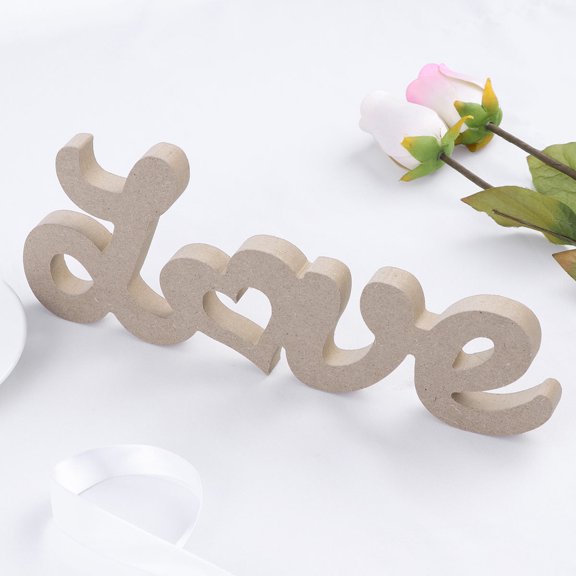 Supvox LOVE Shape Wood Word Sign Coffee Photography Props for Photographers 1Pack