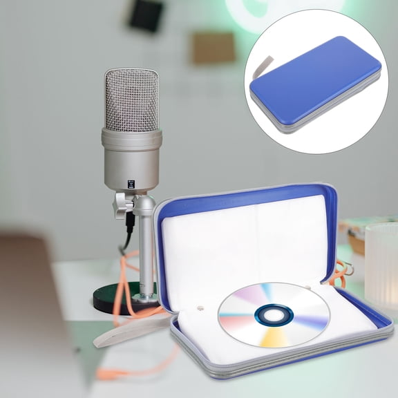 Supvox CD Storage Case with Soft Material, Easy Access Zipper, Design for Secure Media and Disc Organization