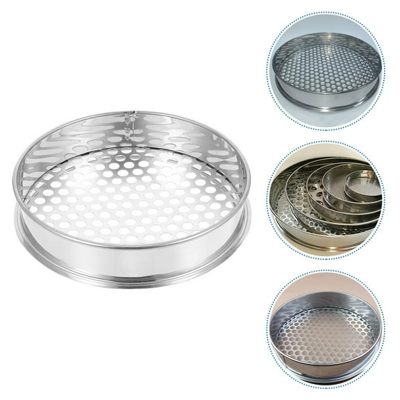 Supvox Large Soil Sieve for Gardening Stainless Steel Household Garden Tool 1Pack