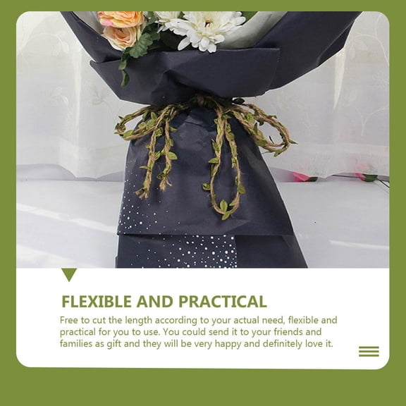 Supvox Leaf Ribbon for Crafts Green Leaves Hemp Rope Scrapbooking 1Set