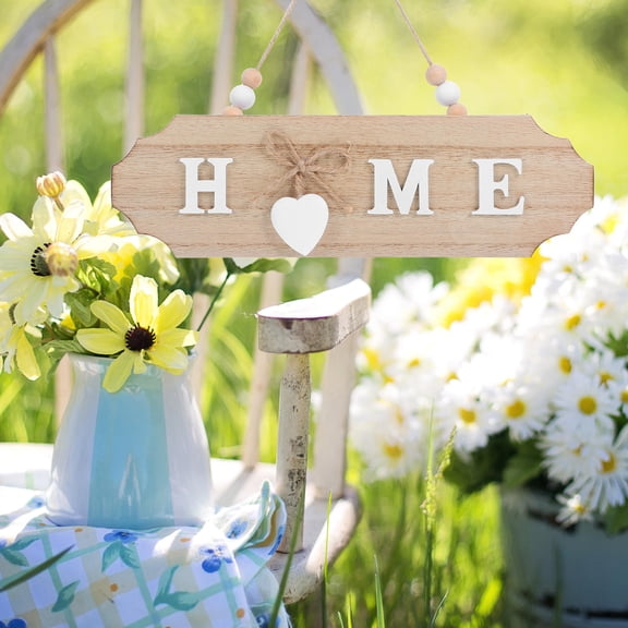 Supvox Light Yellow Wood Home Word Wall Sign with Carved Lettering for Farmhouse Entrance