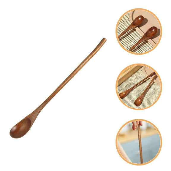 Supvox Multi Function Brown Wooden Spoon for Mixing Stirring and Serving in Kitchen