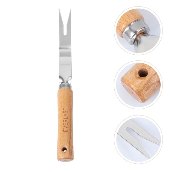 Supvox Root Remover Manual Weeding Tool with Metal Blade and Ergonomic Wooden Handle