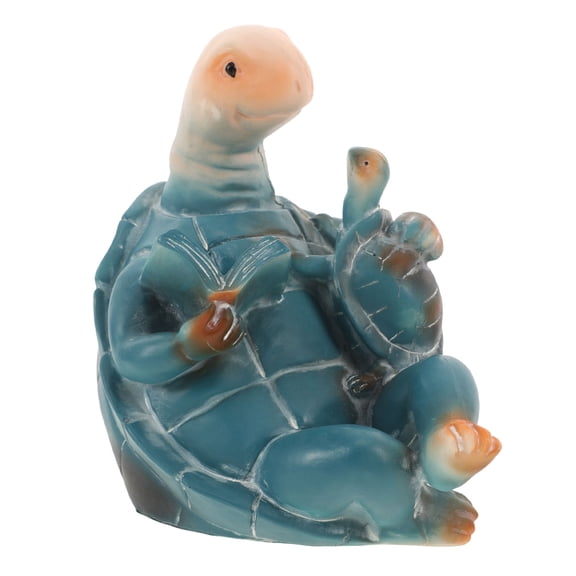 Supvox Meditative Blue Turtle Figurine Resin Sculpture for Home Decor