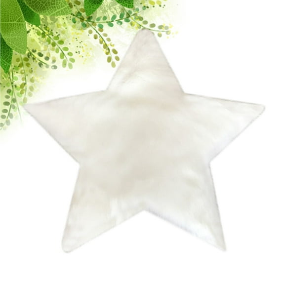 Supvox Star Shaped White Plush Carpet Rug Floor Mat Soft Cushion with Easy Cleaning Feature