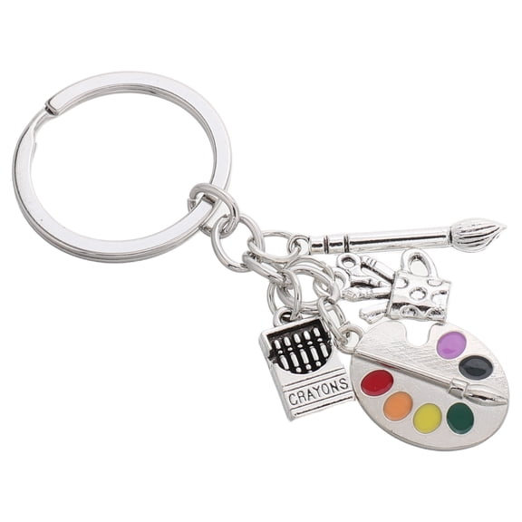 Supvox Multi-Color Rectangular Alloy Keychain Set for Artists and Students, Back to School Essential, 1 Set