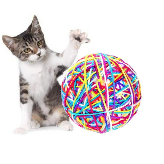Supvox Pet Interactive Toy Big Yarn Ball Toy Multi Cat Toy 1Set