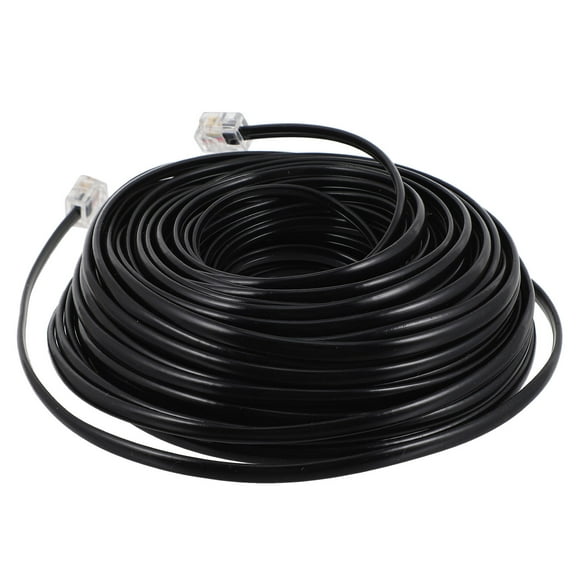 Supvox Telephone Extension Cable Rj11 Black Landline Wire for Home Desk Phone Replacement