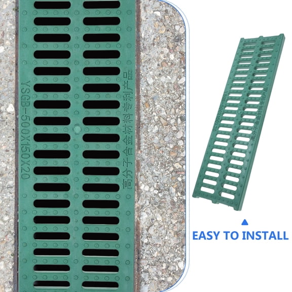 Supvox Plastic Channel Drain Grate for Garden and Yard, High Load Capacity, Easy to Install, Weather Resistant